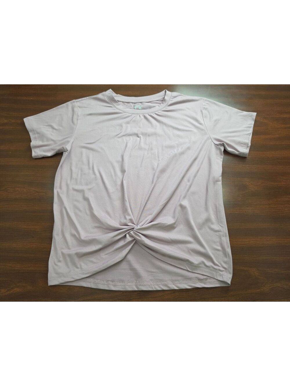 Fit Collective Medium Mauve Pink Front Knot Short Sleeve Activewear Casual Top
